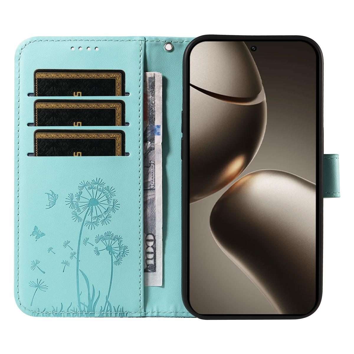 For Xiaomi 15T Pro 5G Dandelion Embossed Pattern Flip Leather Phone Case(Green)
