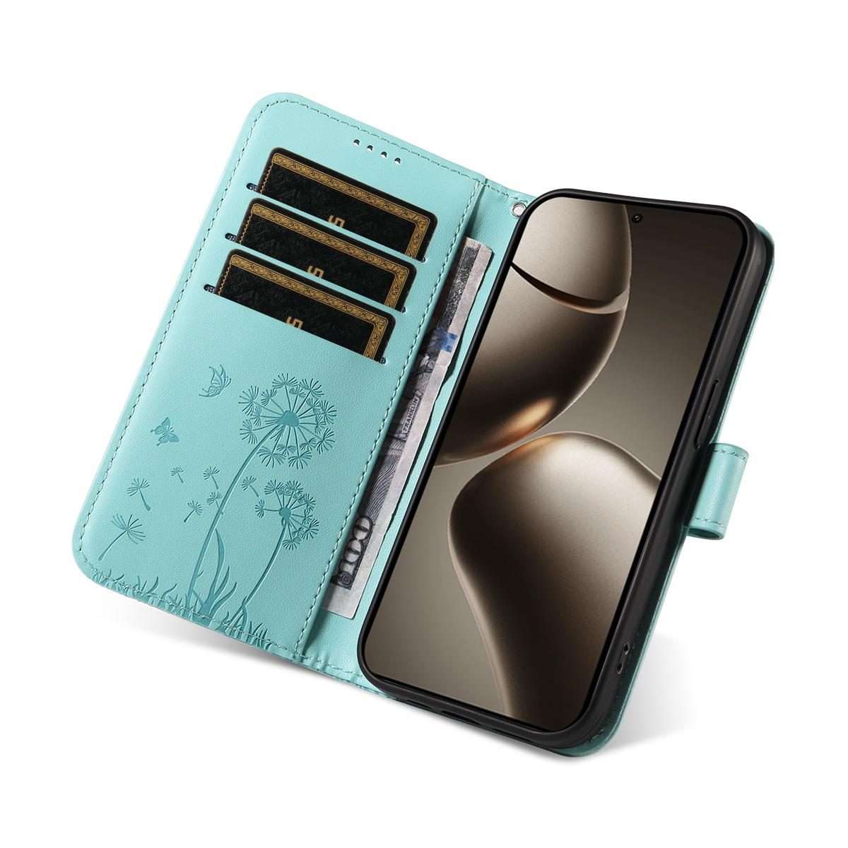 For Xiaomi 15T Pro 5G Dandelion Embossed Pattern Flip Leather Phone Case(Green)