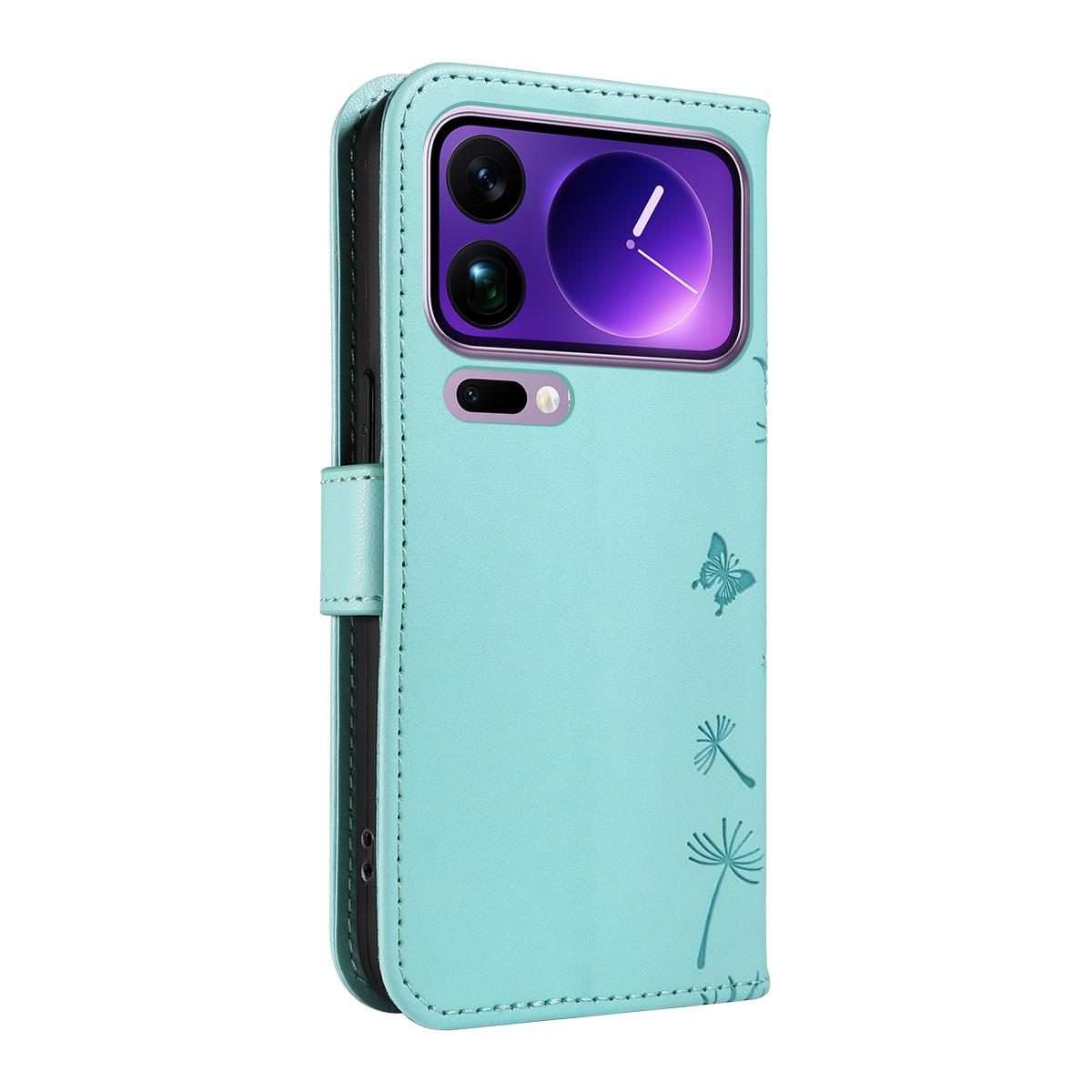 For Xiaomi 17 Pro Max Dandelion Embossed Pattern Flip Leather Phone Case(Green)