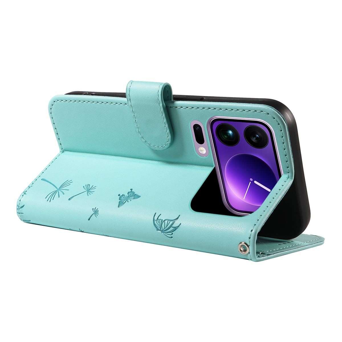 For Xiaomi 17 Pro Max Dandelion Embossed Pattern Flip Leather Phone Case(Green)