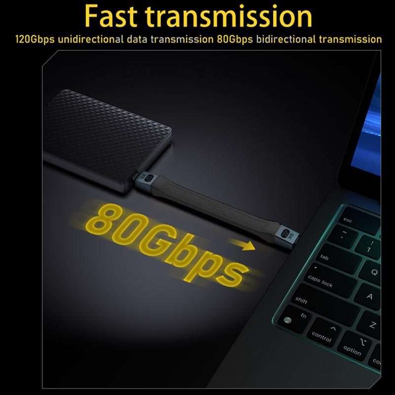 240W 8K 80Gbps USB-C / Type-C to USB-C / Type-C For Thunderbolt 5 Full Function FPC Ca ... (Black)