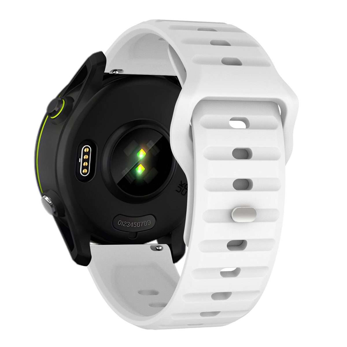 20mm Kalebol Wave Pattern Studded Buckle Silicone Watch Band(White)