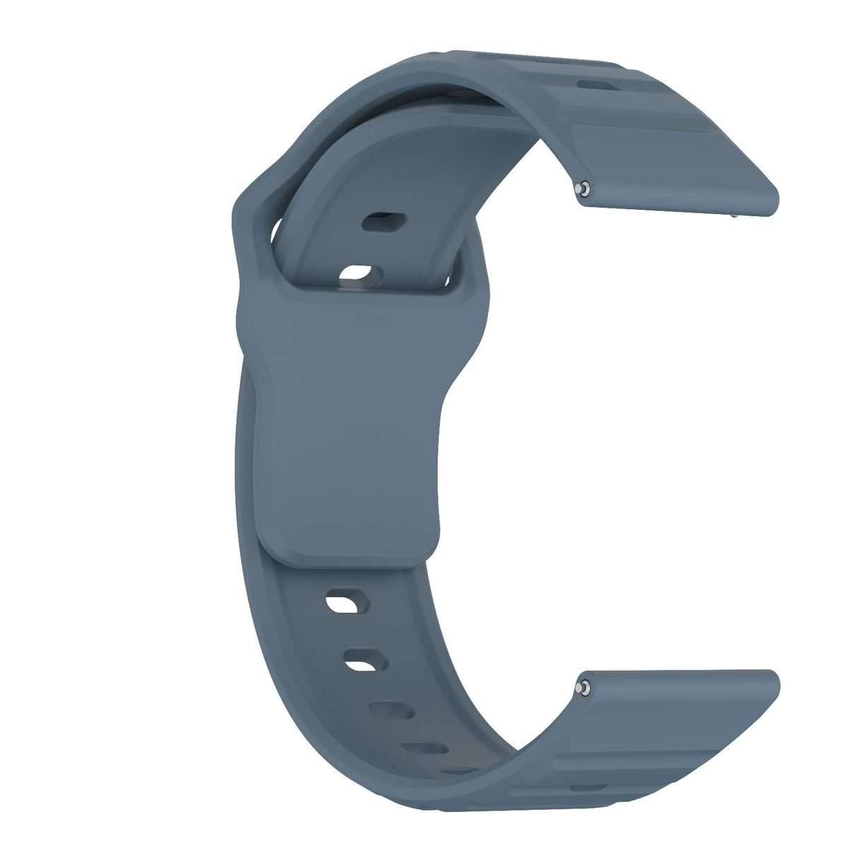 20mm Kalebol Wave Pattern Studded Buckle Silicone Watch Band(Navy Blue)