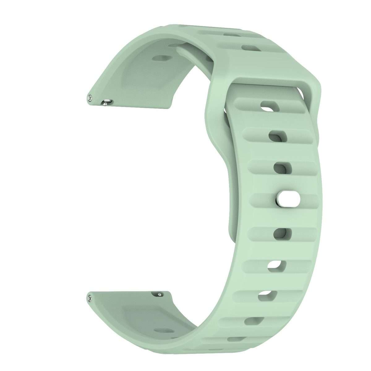 20mm Kalebol Wave Pattern Studded Buckle Silicone Watch Band(Teal)