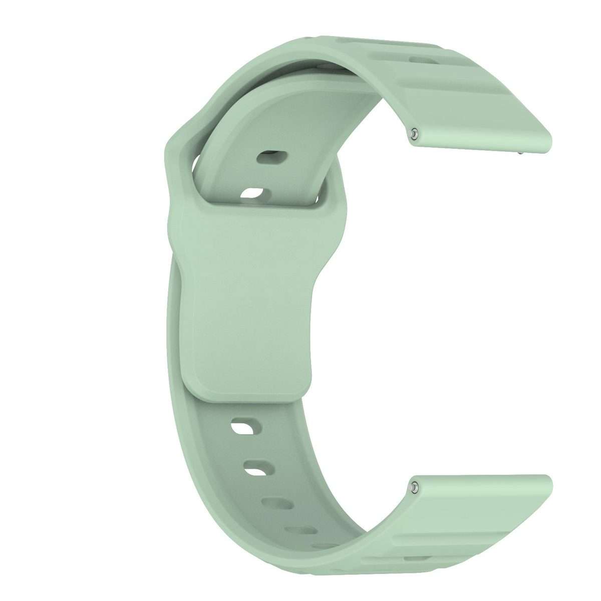 20mm Kalebol Wave Pattern Studded Buckle Silicone Watch Band(Teal)
