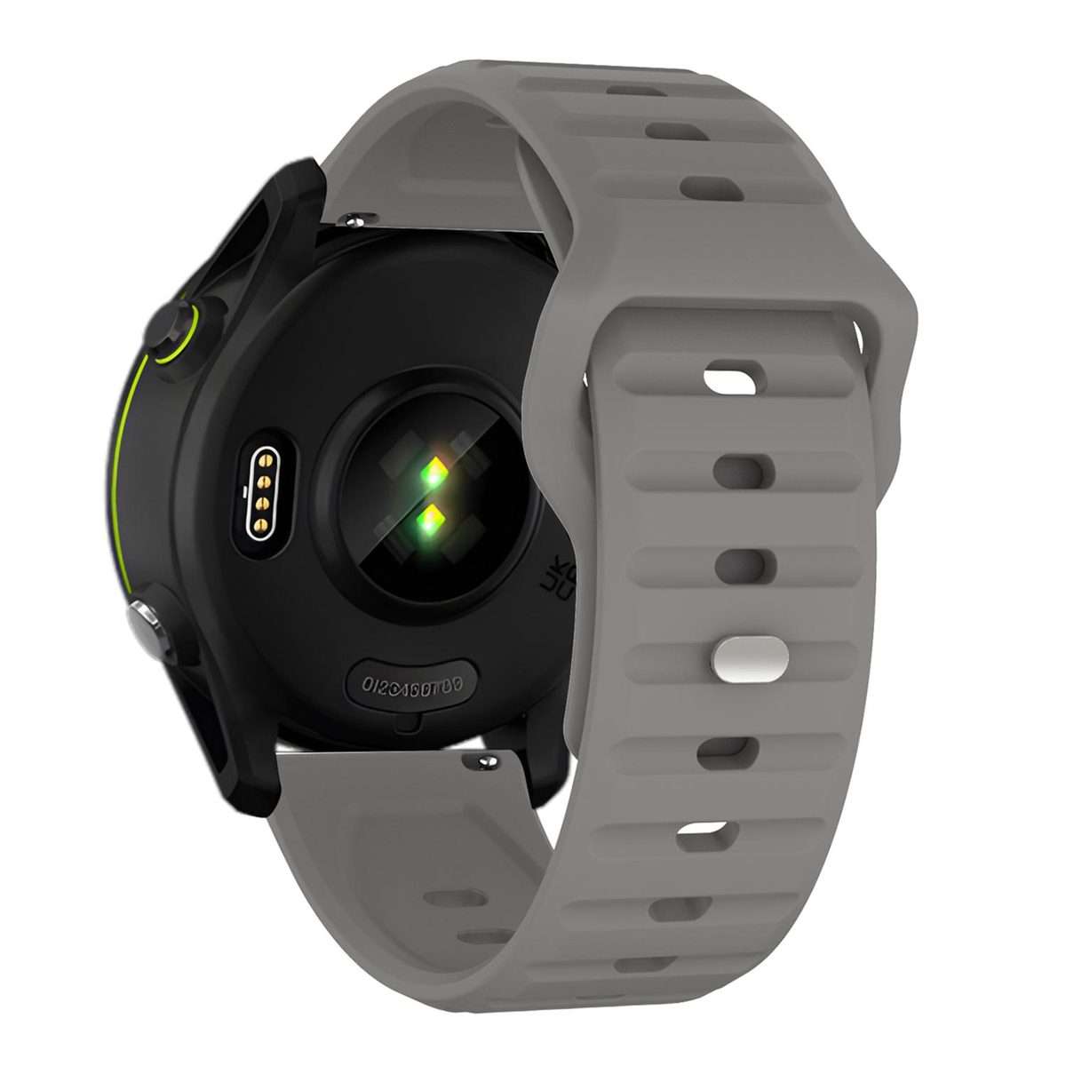 22mm Kalebol Wave Pattern Studded Buckle Silicone Watch Band(Grey)