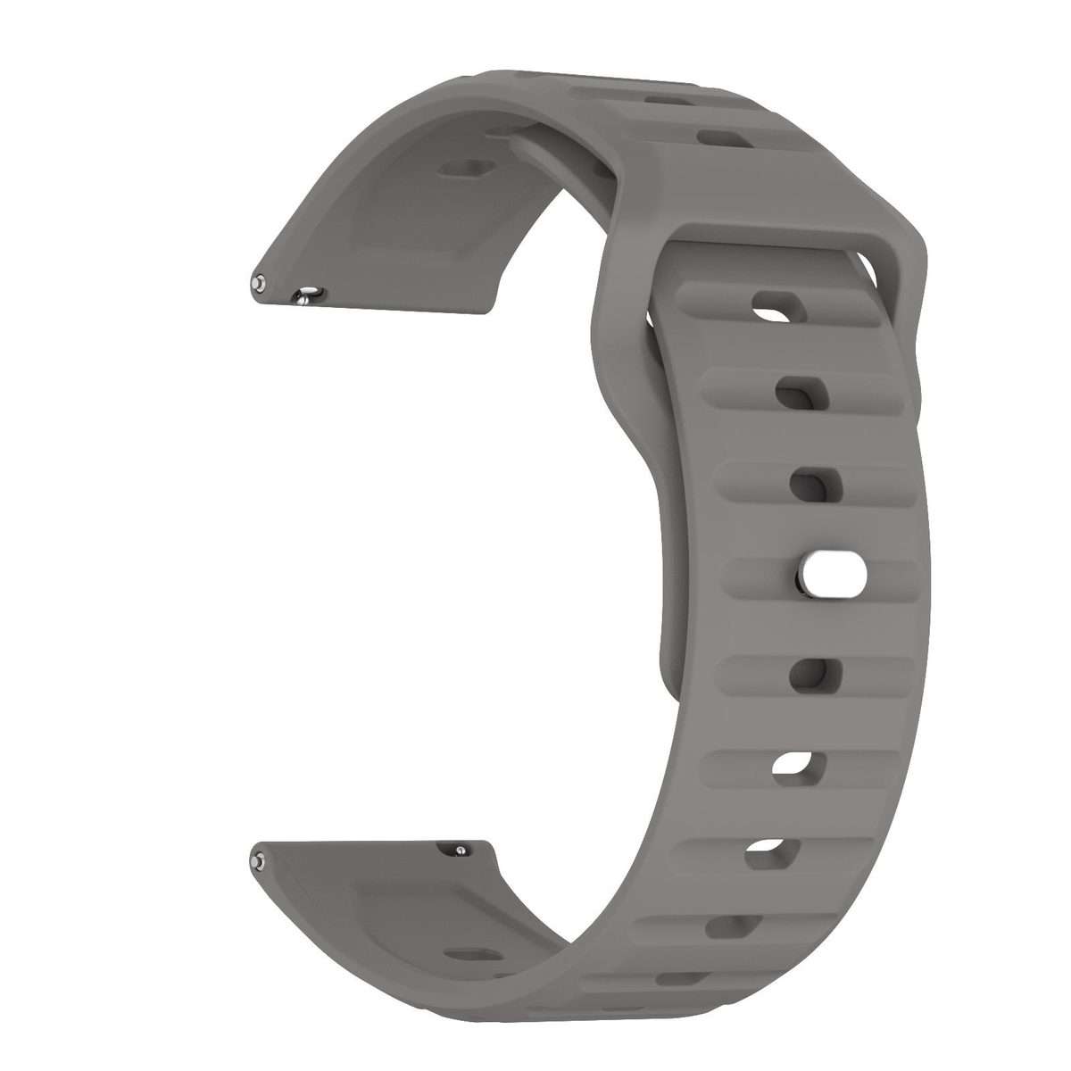 22mm Kalebol Wave Pattern Studded Buckle Silicone Watch Band(Grey)