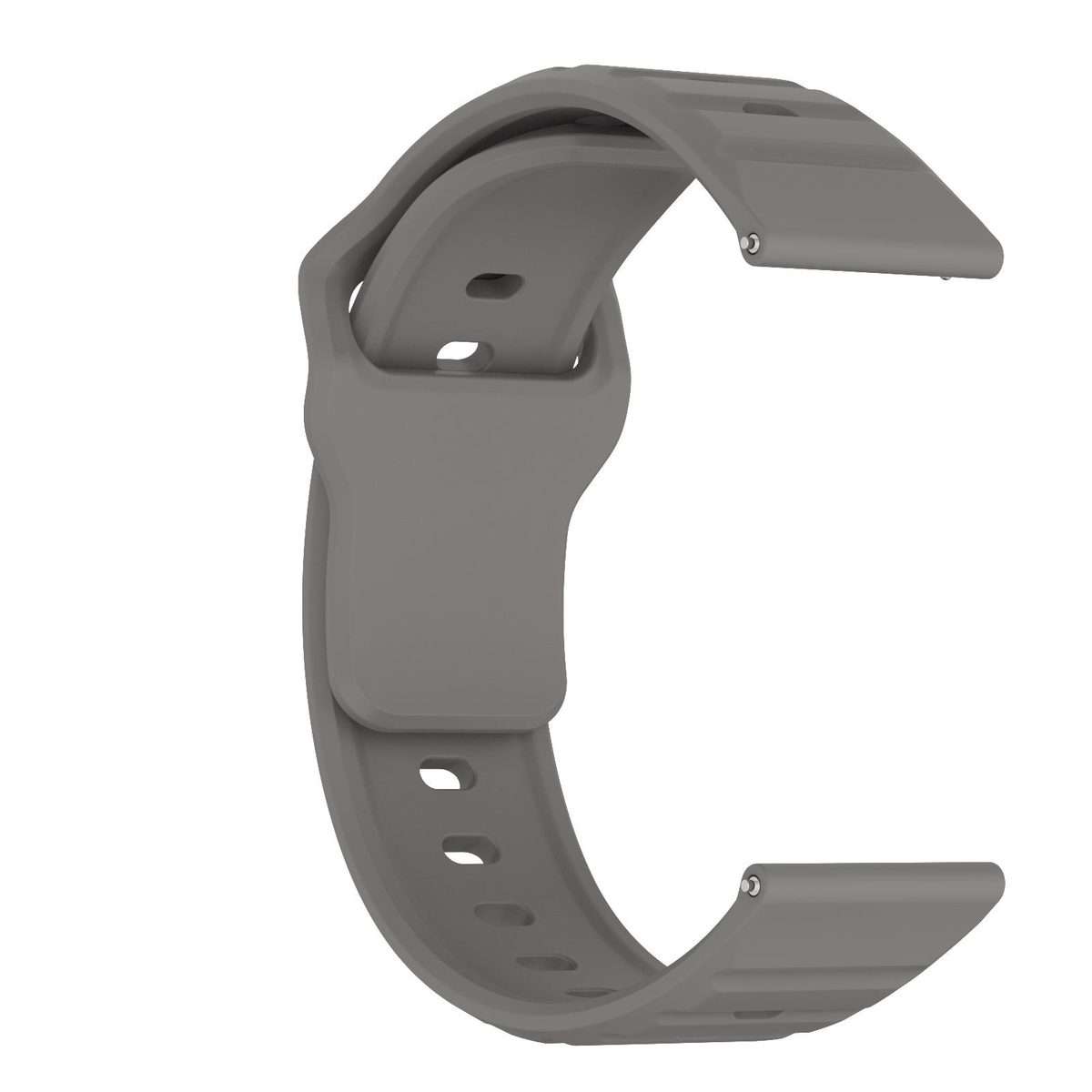 22mm Kalebol Wave Pattern Studded Buckle Silicone Watch Band(Grey)
