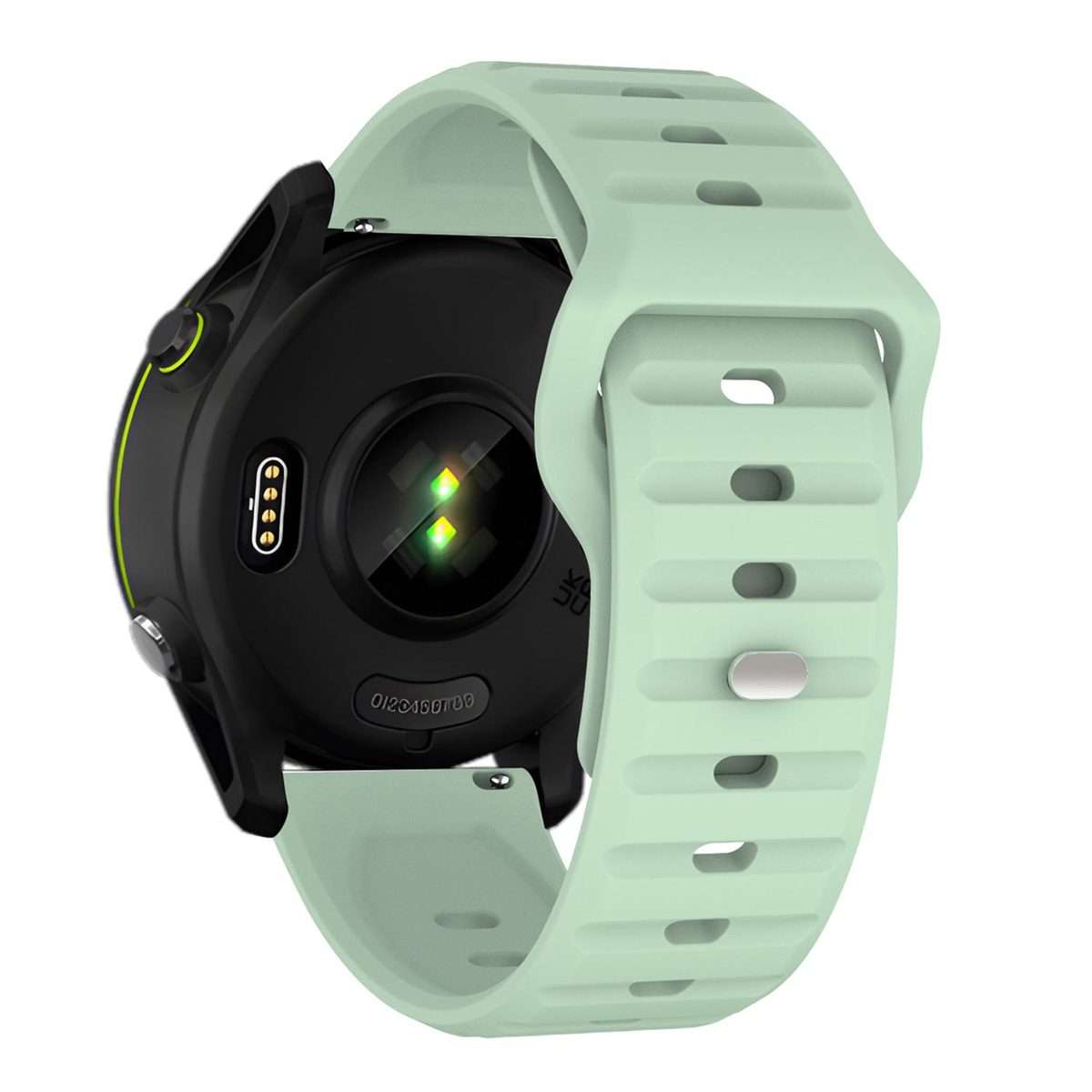 22mm Kalebol Wave Pattern Studded Buckle Silicone Watch Band(Teal)