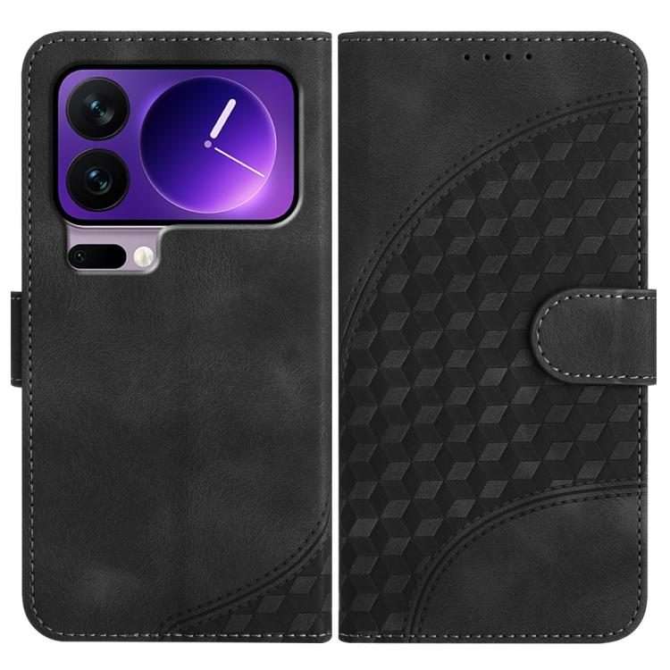 For Xiaomi 17 Pro Elephant Head Embossed Phone Leather Case with Lanyard(Black)