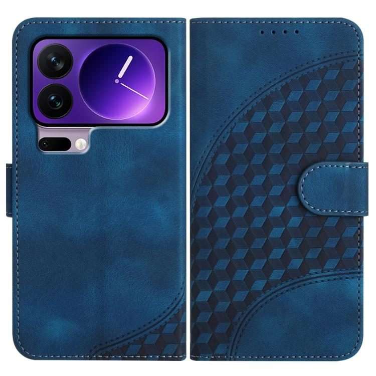 For Xiaomi 17 Pro Elephant Head Embossed Phone Leather Case with Lanyard(Royal Blue)