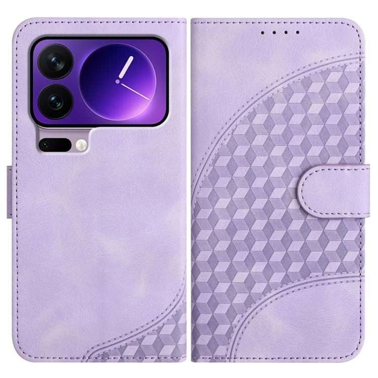 For Xiaomi 17 Pro Elephant Head Embossed Phone Leather Case with Lanyard(Light Purple)
