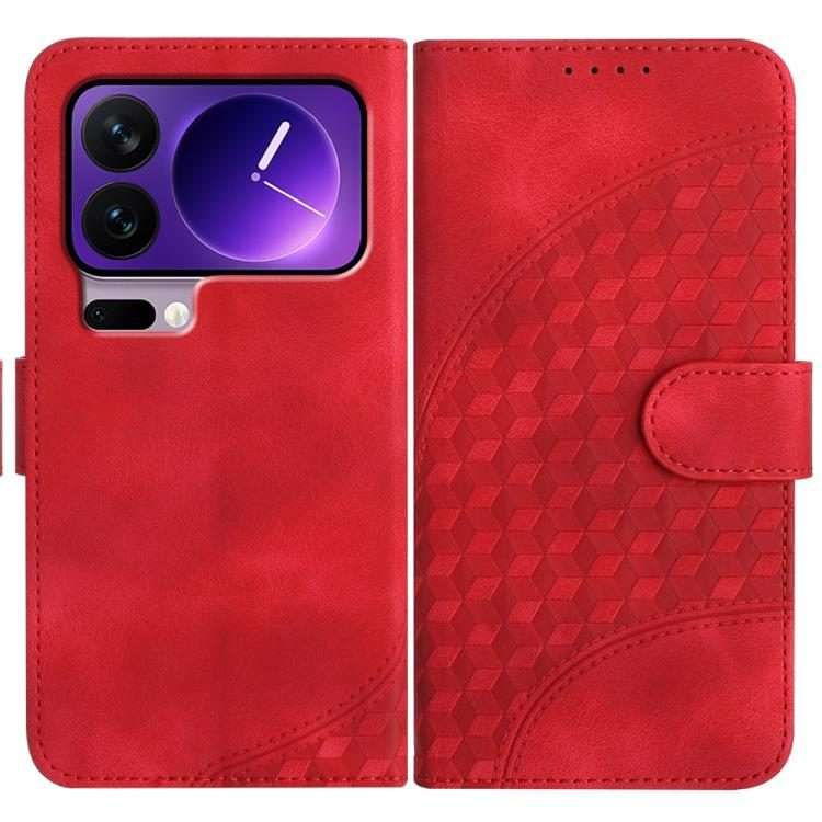 For Xiaomi 17 Pro Elephant Head Embossed Phone Leather Case with Lanyard(Red)