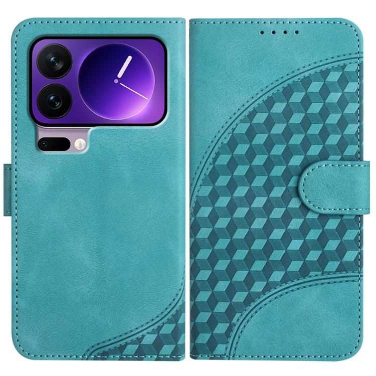 For Xiaomi 17 Pro Elephant Head Embossed Phone Leather Case with Lanyard(Light Blue)