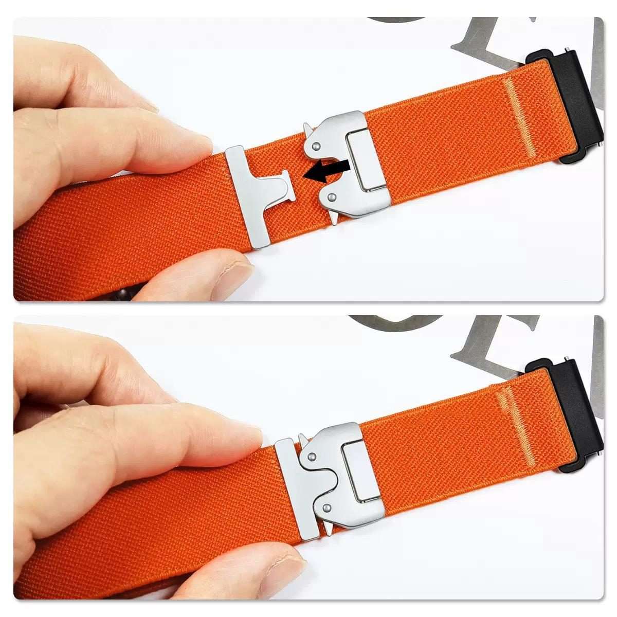 22mm Parachute Buckle Elastic Nylon Watch Band(Black)