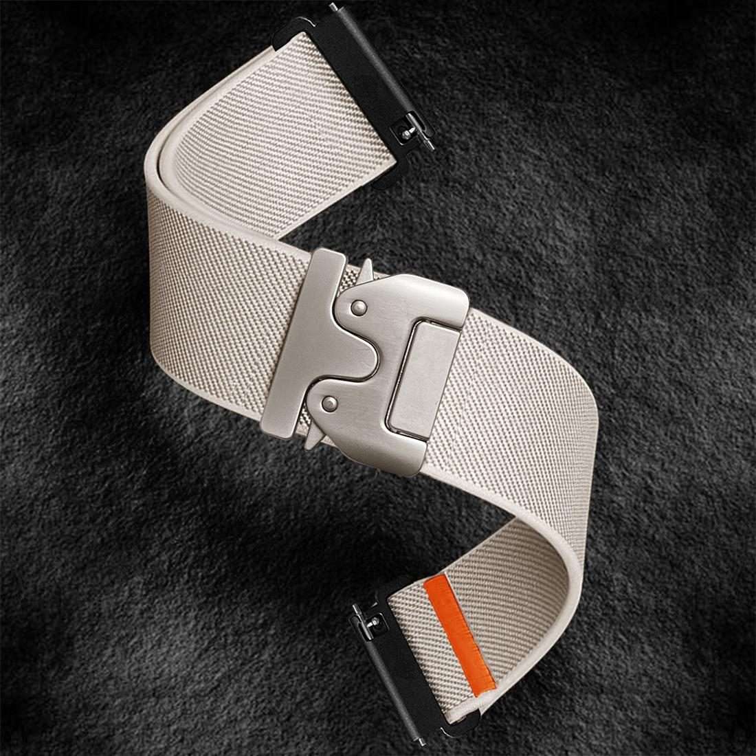 22mm Parachute Buckle Elastic Nylon Watch Band(Black)