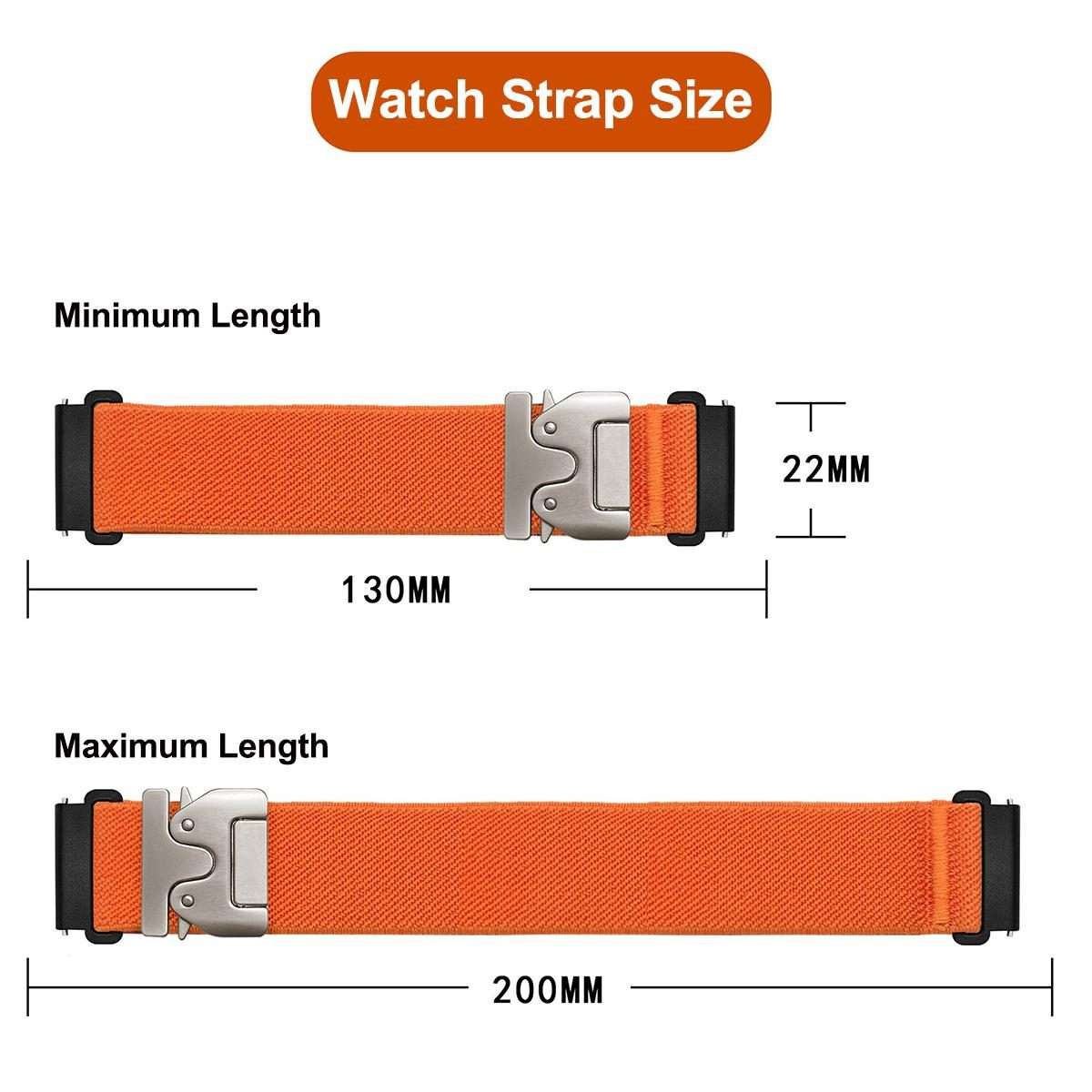 22mm Parachute Buckle Elastic Nylon Watch Band(Starlight)