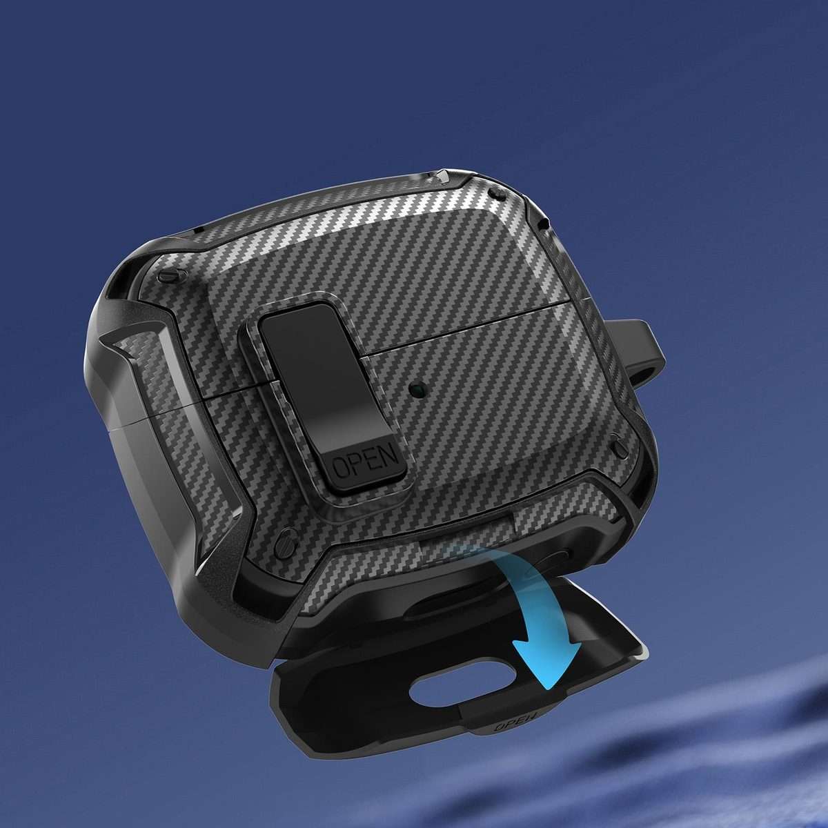 For Samsung Galaxy Buds3 / Buds3 Pro Bumblebee Fiber Texture Earphones Case with Hook ... (Black)