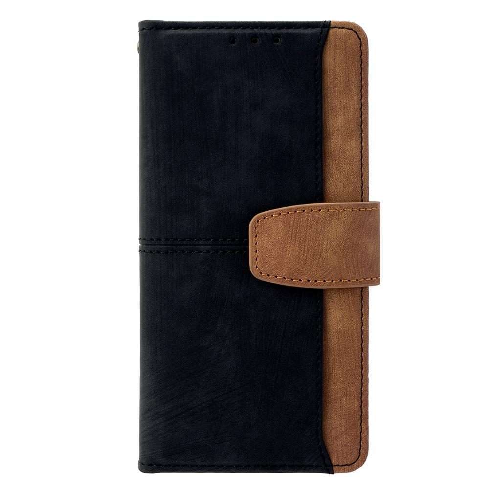 For Redmi K80 Ultra Color Stitching Skin Feel Leather RFID Blocking Phone Case(Black)