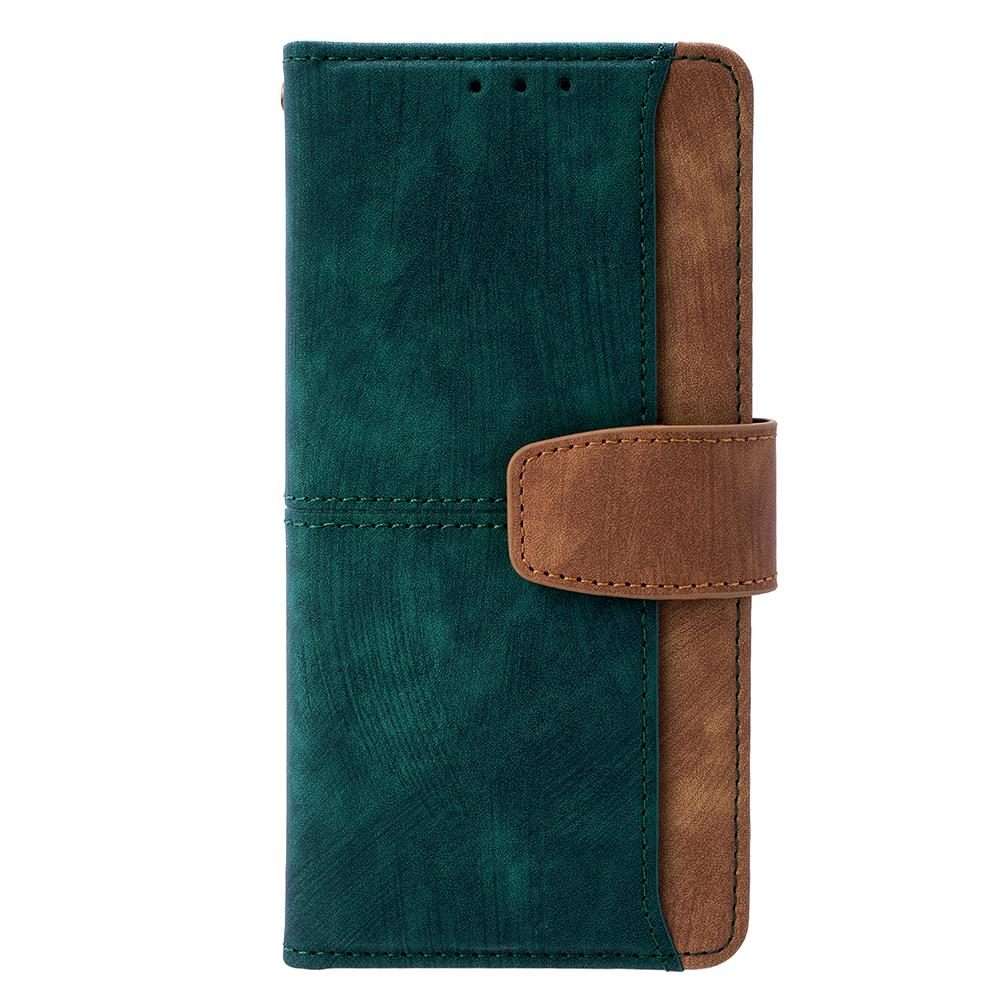 For Redmi K80 Ultra Color Stitching Skin Feel Leather RFID Blocking Phone Case(Green)