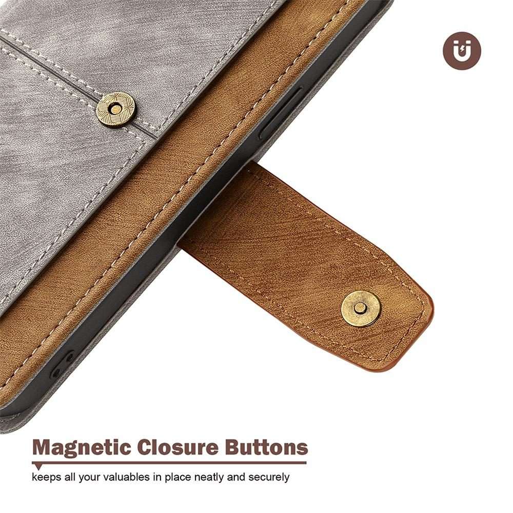 For Redmi K80 Ultra Color Stitching Skin Feel Leather RFID Blocking Phone Case(Grey)