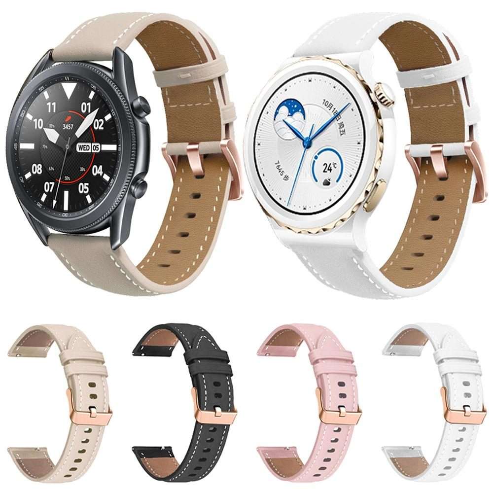 18mm Rose Gold Buckle Leather Watch Band(Black)
