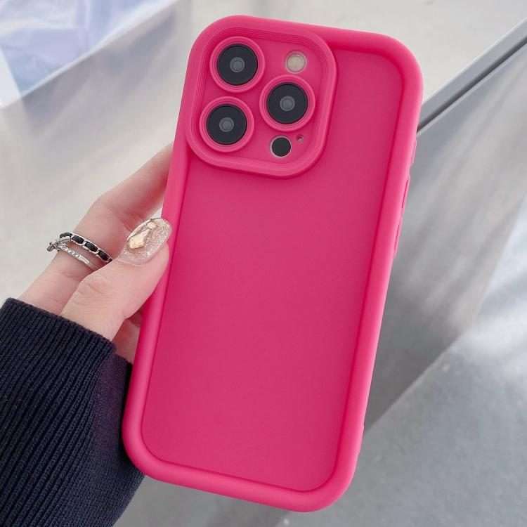 For iPhone 16 Pro Shockproof Frame Frosted Precise Hole TPU Phone Case(Rose Red)