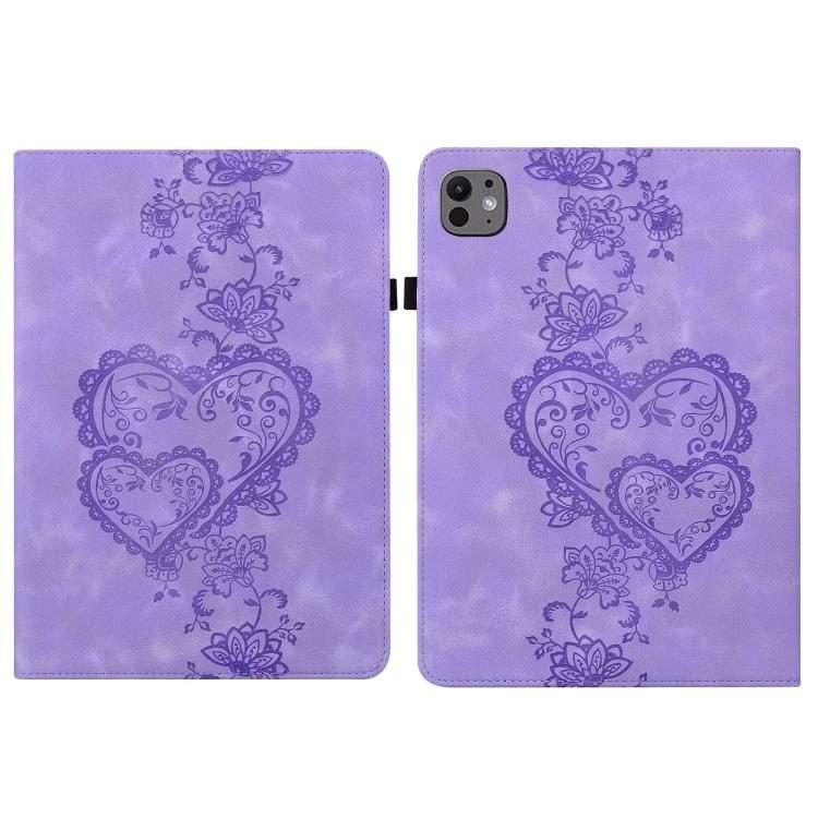 For iPad Pro 13 2025 / 2024 Love Hearts Embossed Leather Smart Tablet Case(Purple)
