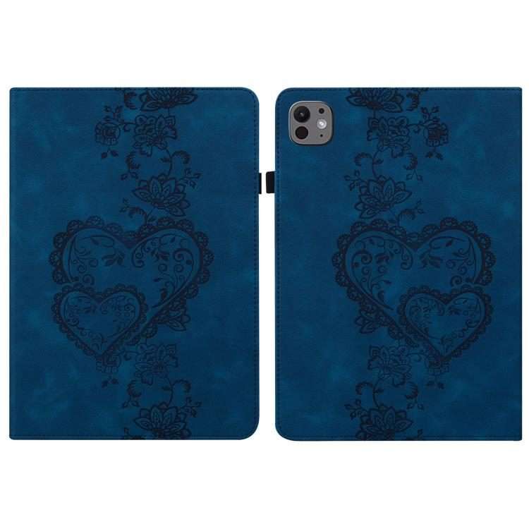 For iPad Pro 13 2025 / 2024 Love Hearts Embossed Leather Smart Tablet Case(Dark Blue)