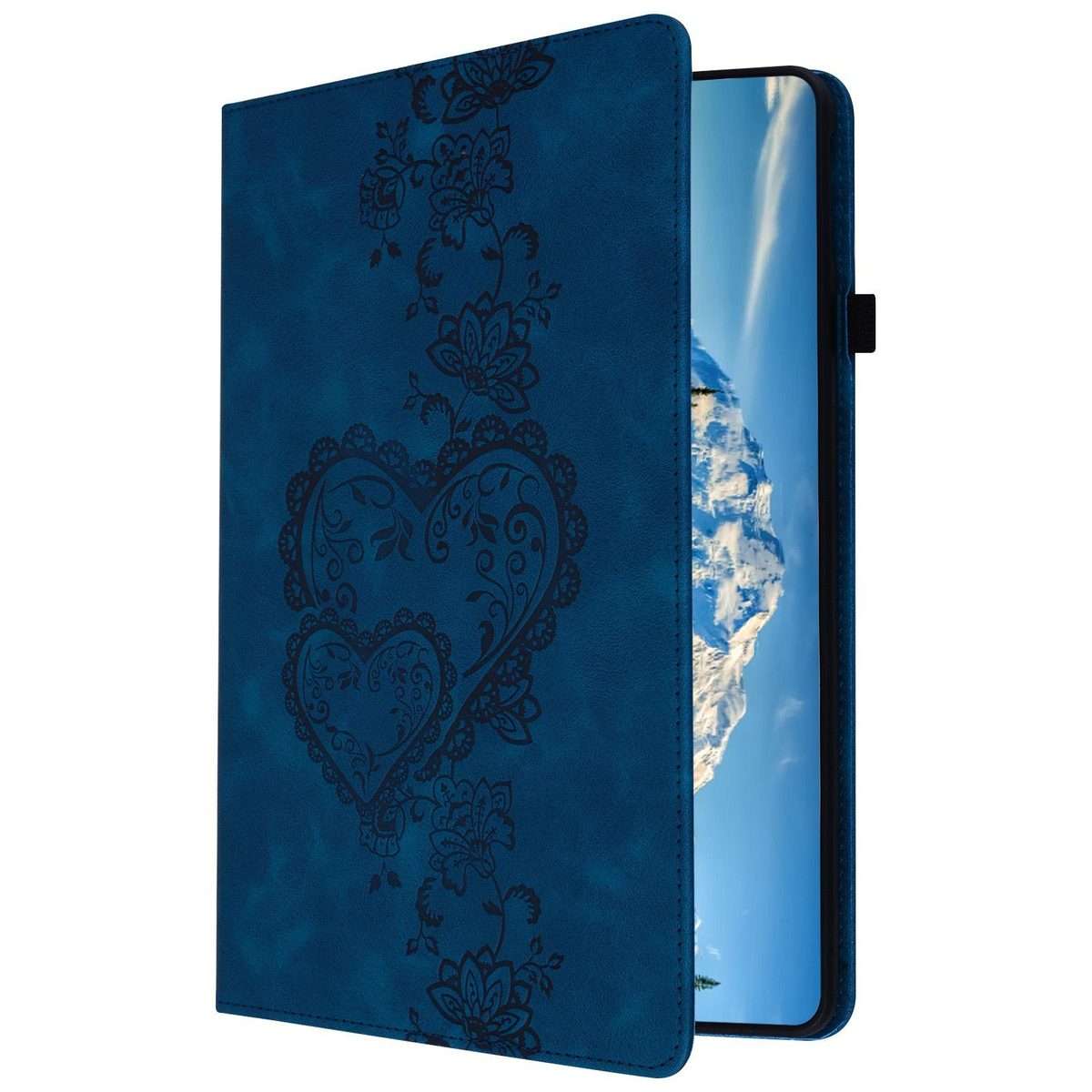 For iPad Pro 13 2025 / 2024 Love Hearts Embossed Leather Smart Tablet Case(Dark Blue)