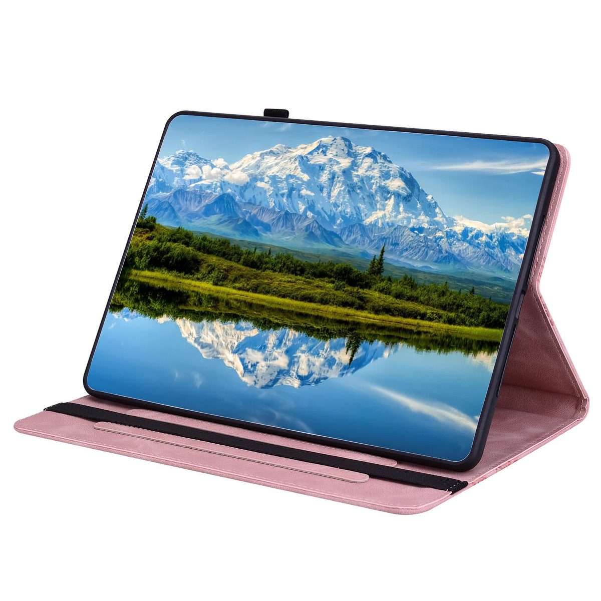 For iPad mini 5 / 4 / 3 / 2 / 1 Love Hearts Embossed Leather Smart Tablet Case(Pink)