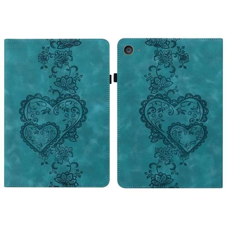 For iPad mini 5 / 4 / 3 / 2 / 1 Love Hearts Embossed Leather Smart Tablet Case(Green)