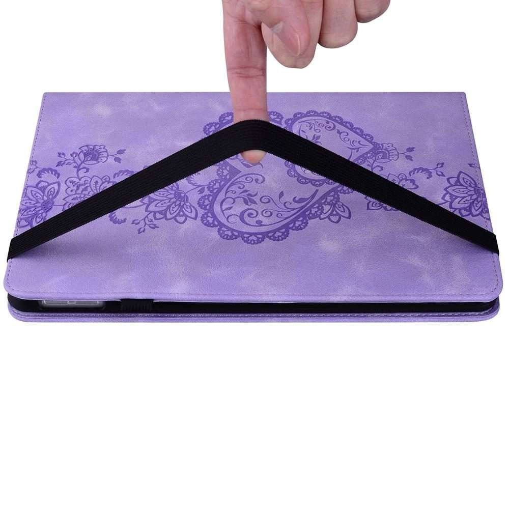 For Samsung Galaxy Tab A 10.1 2019 Love Hearts Embossed Leather Tablet Case(Purple)