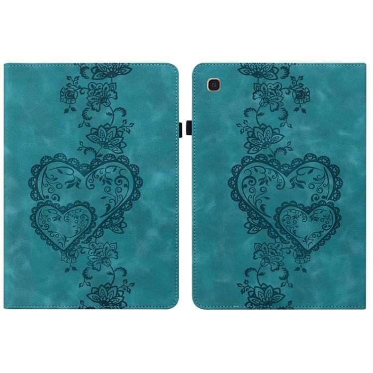 For Samsung Galaxy Tab A 10.1 2019 Love Hearts Embossed Leather Tablet Case(Green)