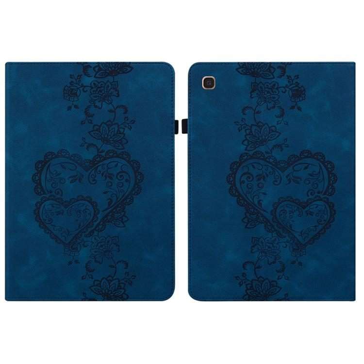 For Samsung Galaxy Tab A 10.1 2019 Love Hearts Embossed Leather Tablet Case(Dark Blue)