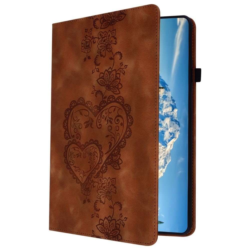 For Samsung Galaxy Tab A 10.1 2016 Love Hearts Embossed Leather Tablet Case(Brown)