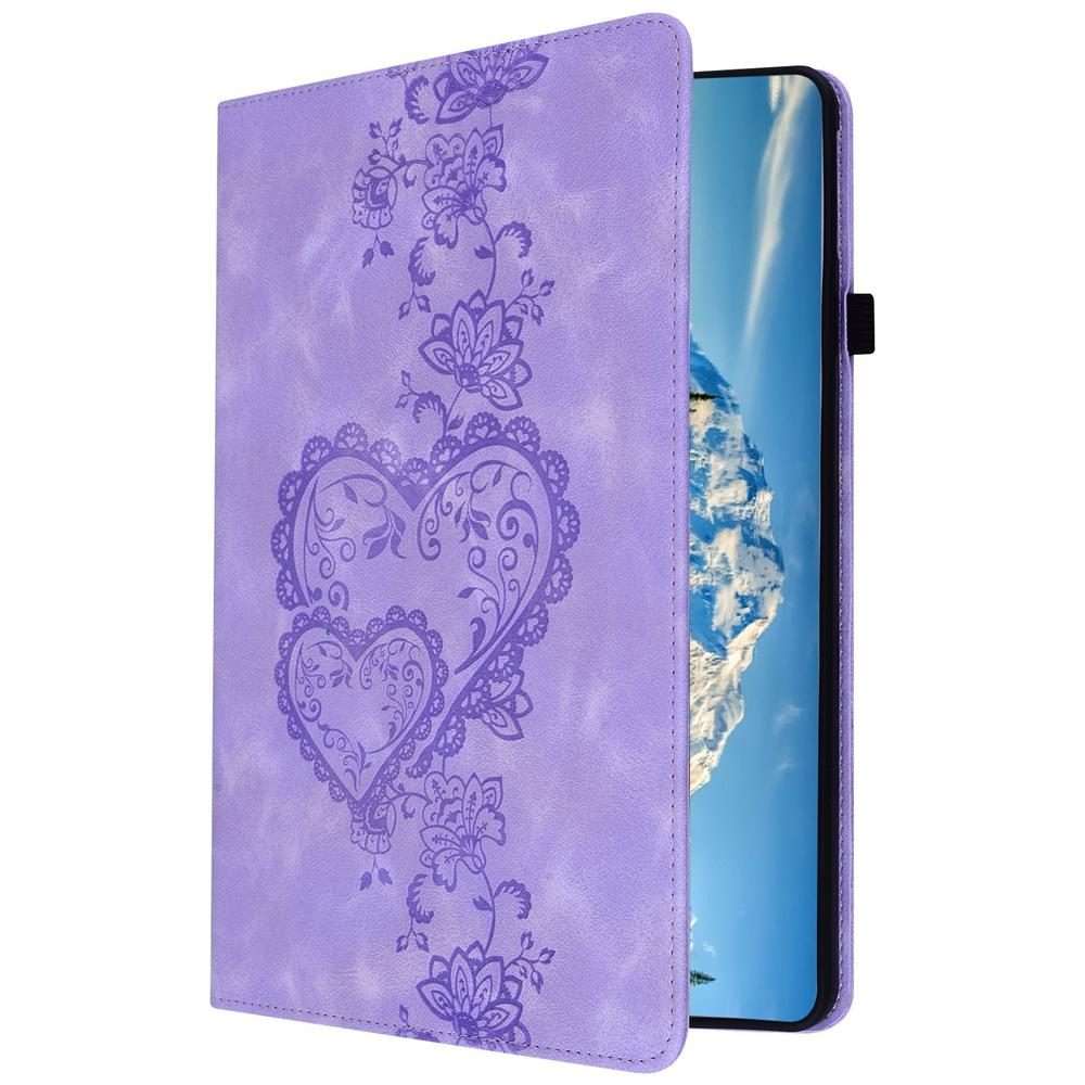 For Samsung Galaxy Tab A 10.1 2016 Love Hearts Embossed Leather Tablet Case(Purple)
