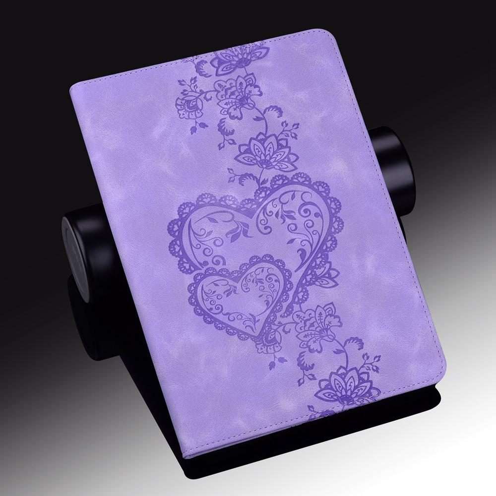 For Samsung Galaxy Tab A 10.1 2016 Love Hearts Embossed Leather Tablet Case(Purple)
