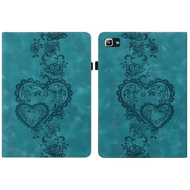 For Samsung Galaxy Tab A 10.1 2016 Love Hearts Embossed Leather Tablet Case(Green)