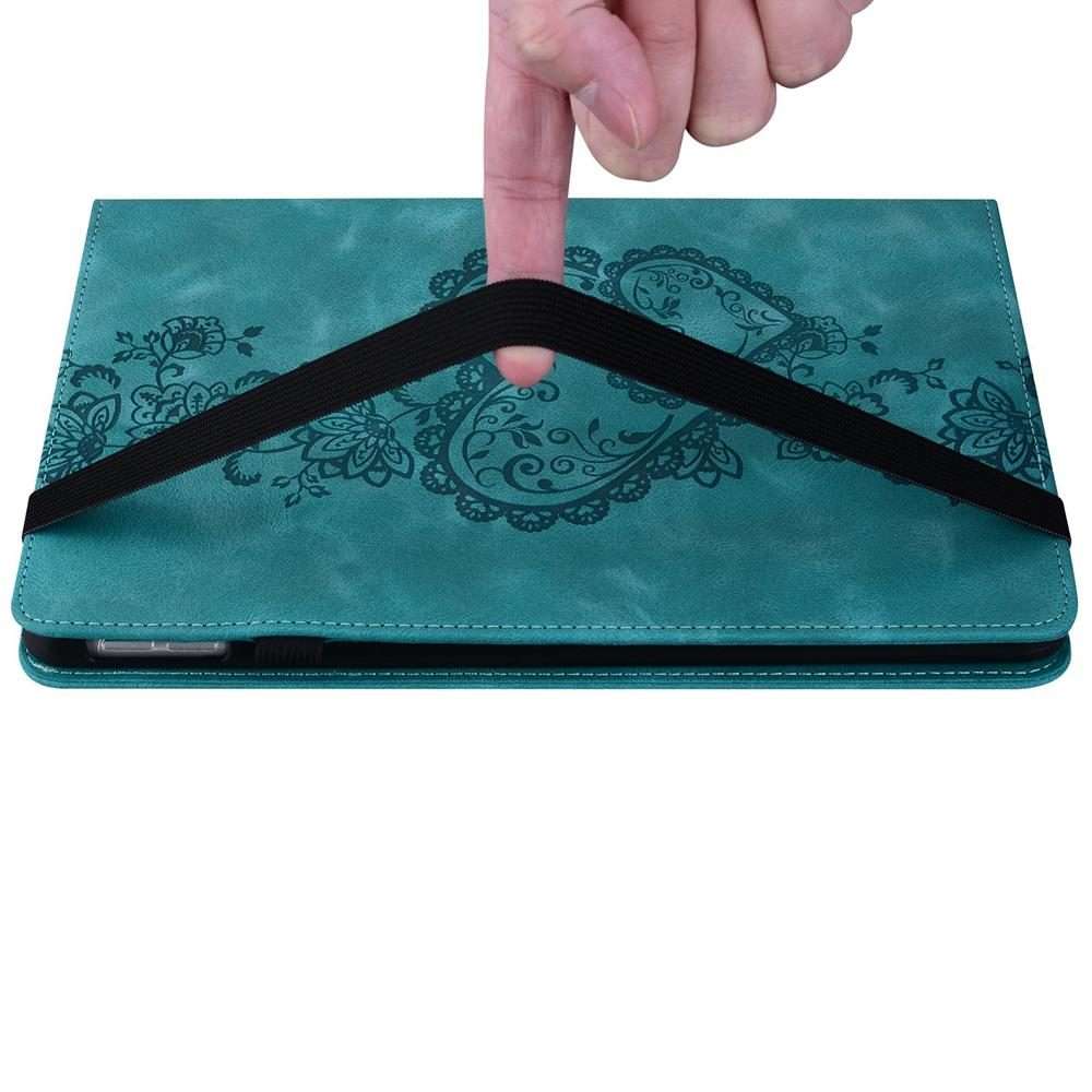 For Samsung Galaxy Tab A 10.1 2016 Love Hearts Embossed Leather Tablet Case(Green)