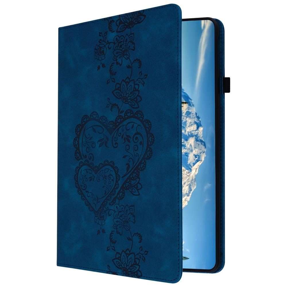 For Samsung Galaxy Tab A 10.1 2016 Love Hearts Embossed Leather Tablet Case(Dark Blue)