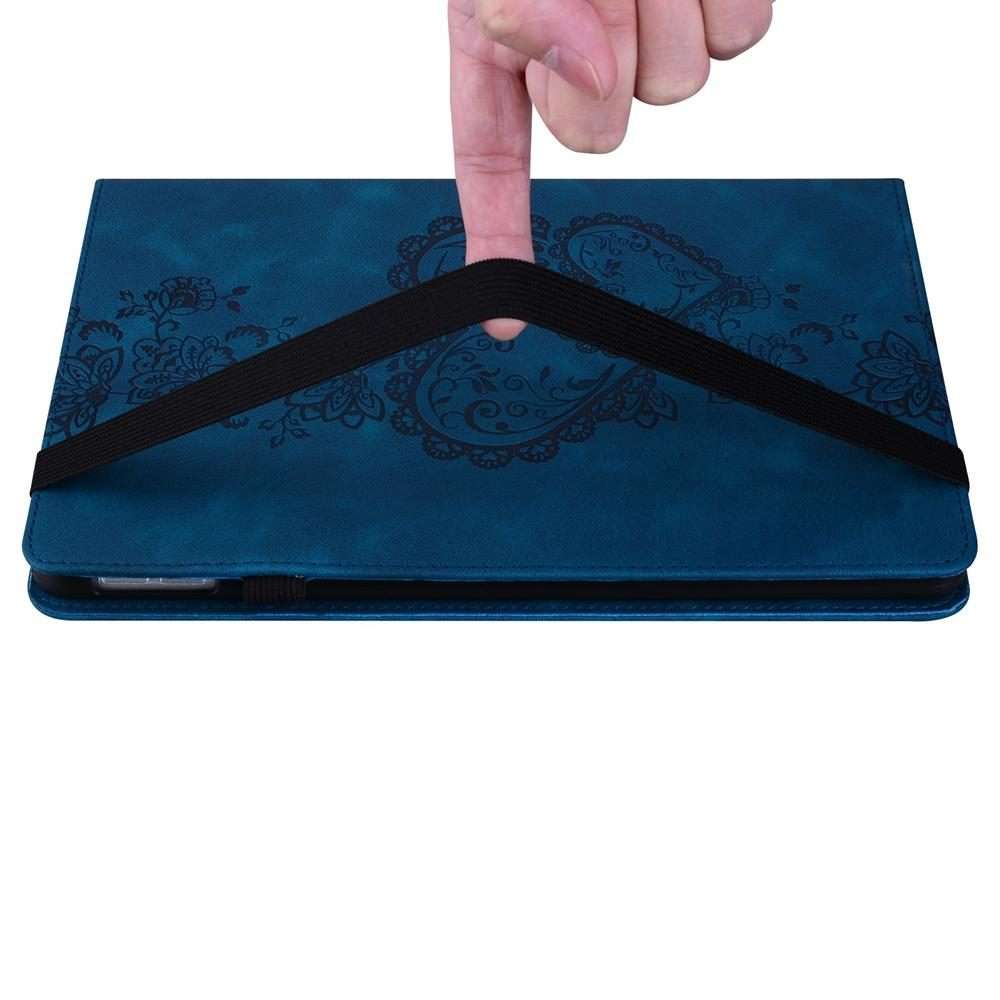 For Samsung Galaxy Tab A 10.1 2016 Love Hearts Embossed Leather Tablet Case(Dark Blue)