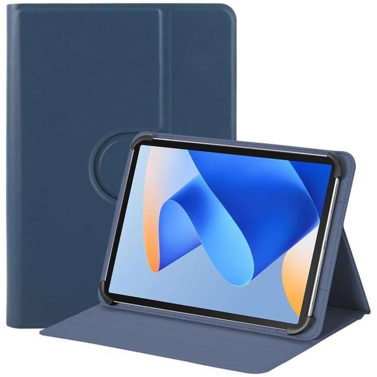 7-8 inch Voltage Hook 360 Rotation Leather Tablet Case(Dark Blue)