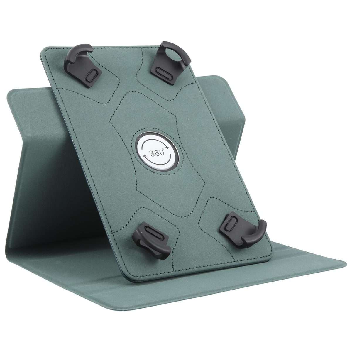 9-10 inch Voltage Hook 360 Rotation Leather Tablet Case(Deep Green)