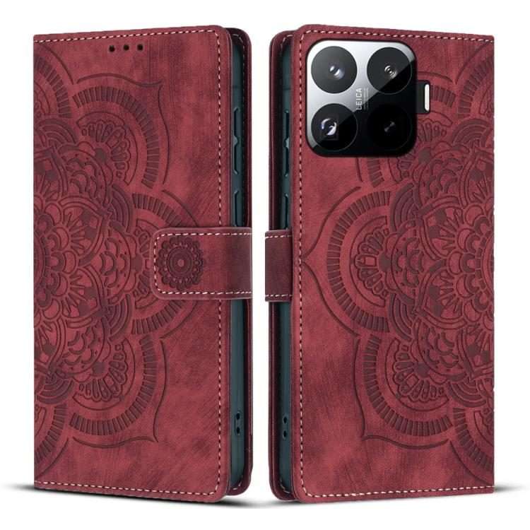 For Xiaomi 15T Pro 5G Mandala Embossed Retro Frosted Leather Phone Case(Red)