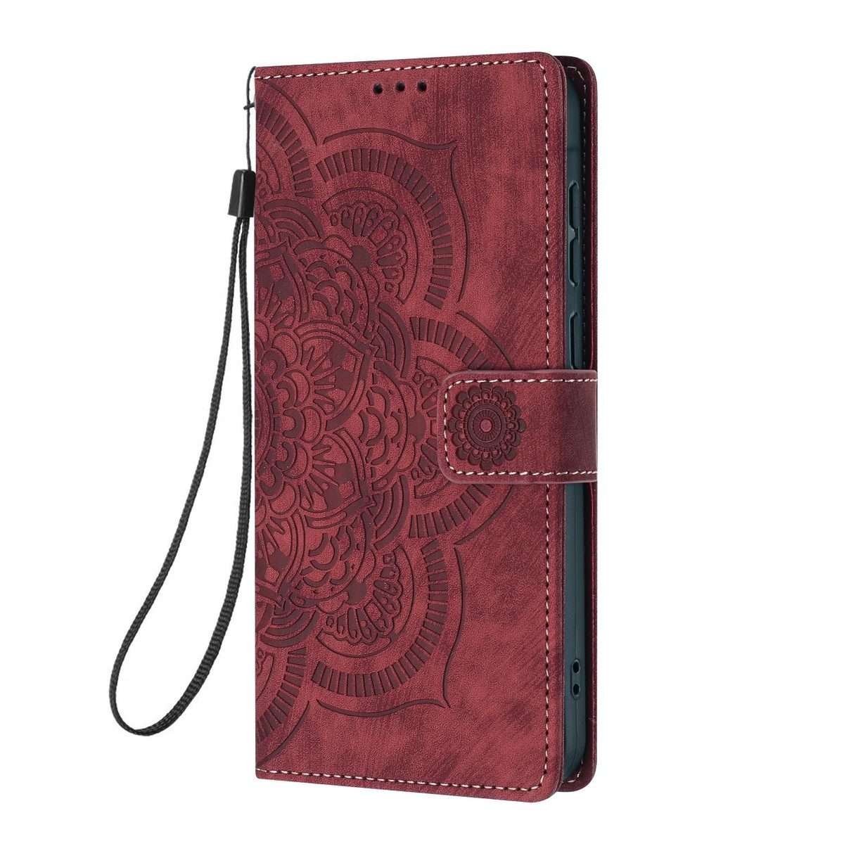 For Xiaomi 15T Pro 5G Mandala Embossed Retro Frosted Leather Phone Case(Red)