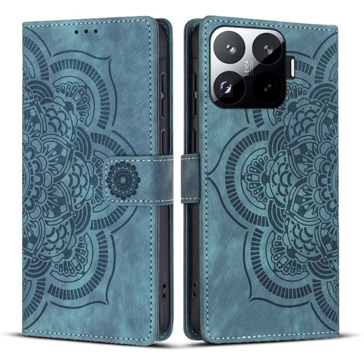 For Xiaomi 15T Pro 5G Mandala Embossed Retro Frosted Leather Phone Case(Blue)