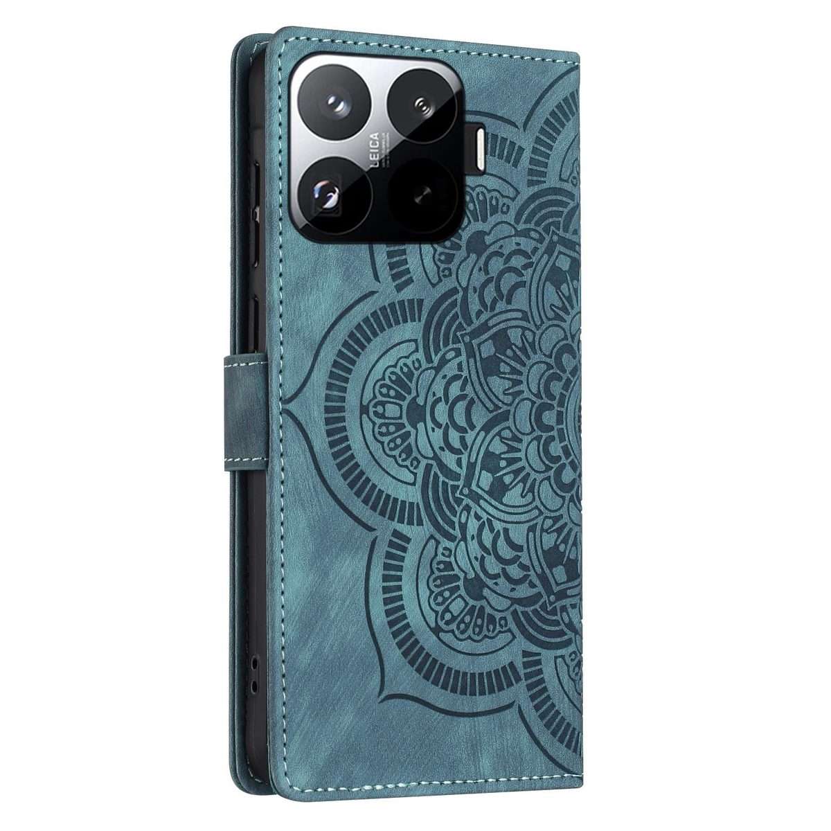 For Xiaomi 15T Pro 5G Mandala Embossed Retro Frosted Leather Phone Case(Blue)