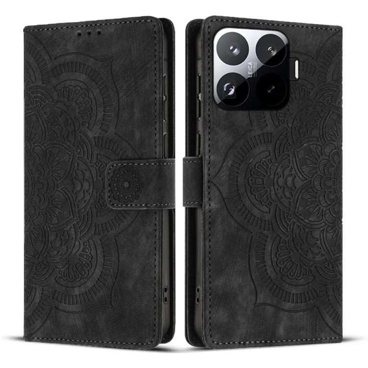 For Xiaomi 15T Pro 5G Mandala Embossed Retro Frosted Leather Phone Case(Black)