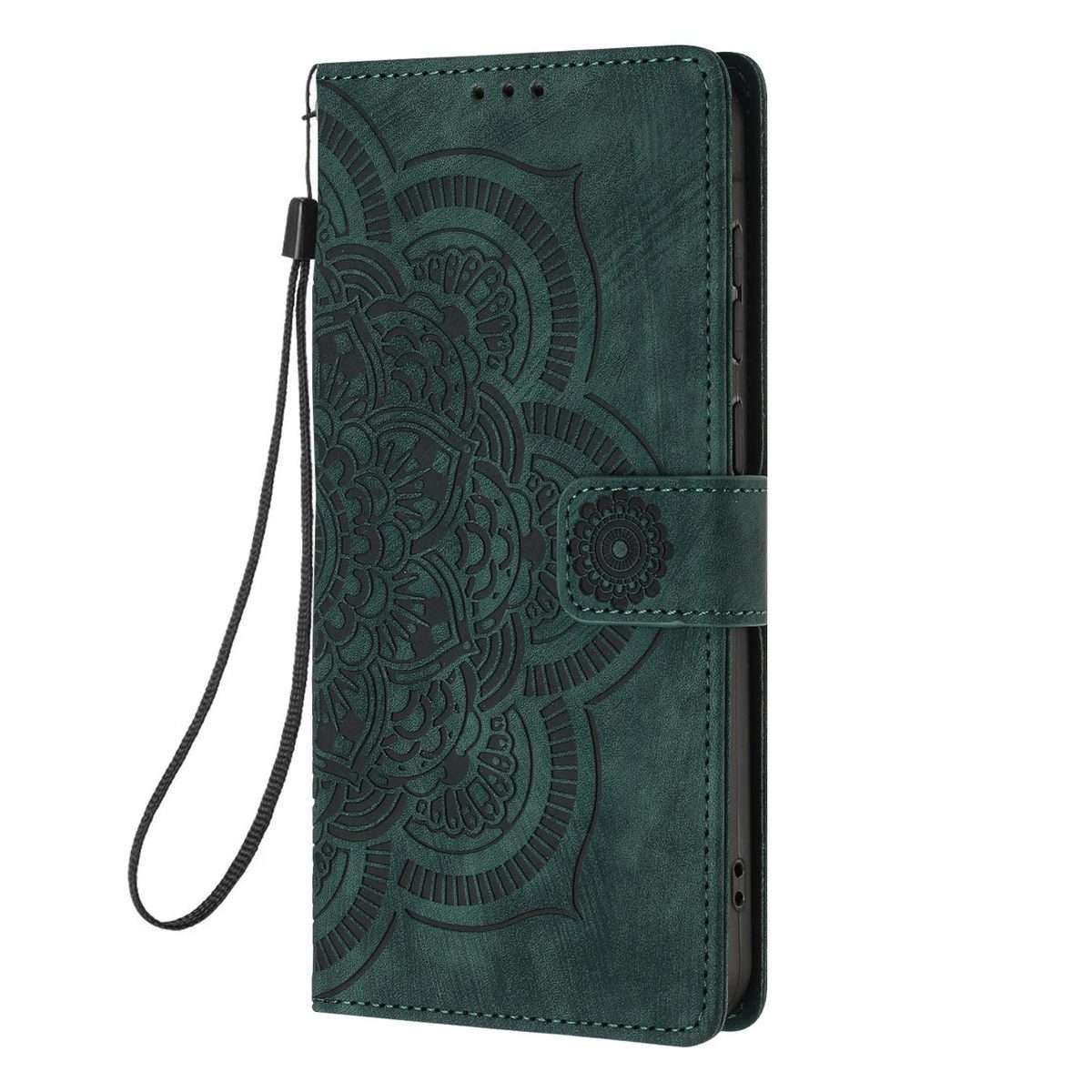 For Redmi Note 14 Pro 5G Mandala Embossed Retro Frosted Leather Phone Case(Green)